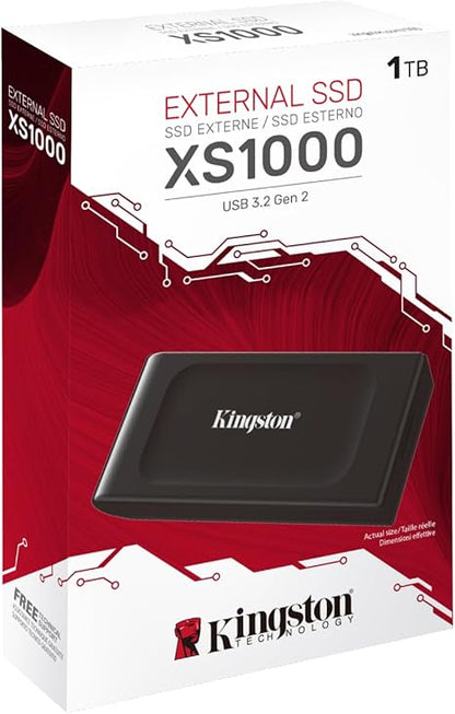 Kingston XS1000 Portable SSD - (1000GB/2000GB) - (Black/Red)