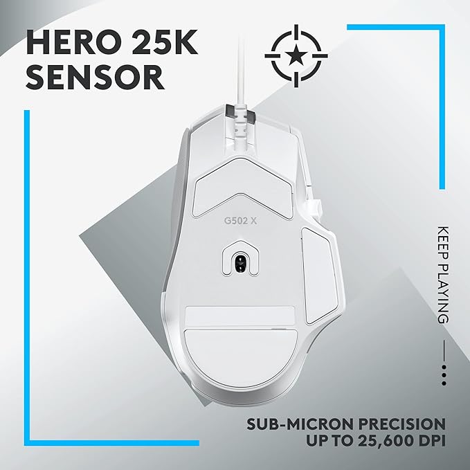 LOGITECH G502 X Wired Gaming Mouse (White)