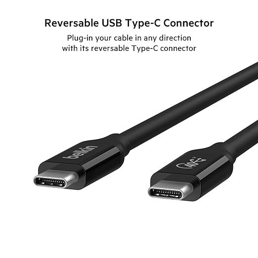 Belkin CONNECT Thunderbolt 4 Cable 1.0m (Black) - 100W, 40Gbps, USB4 Compliant