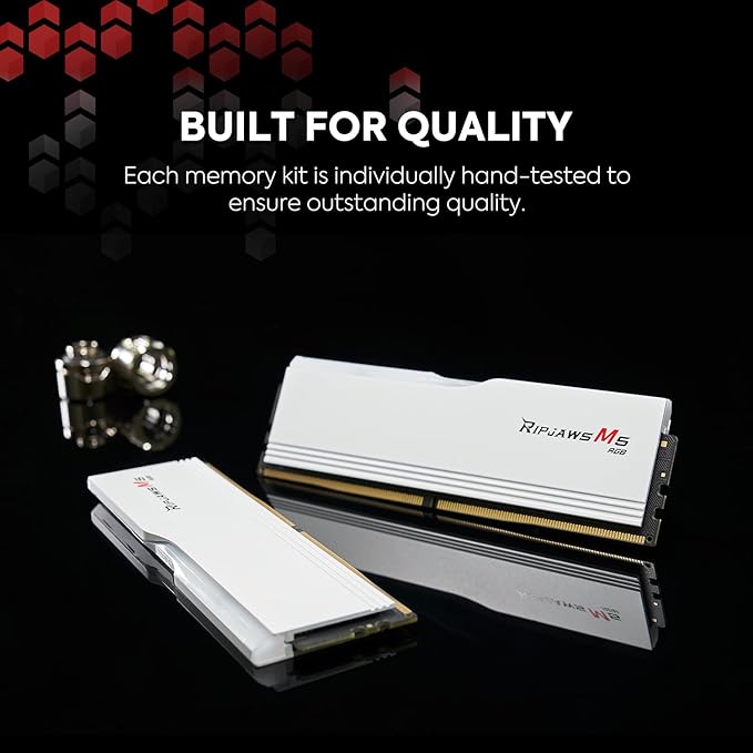 G.SKILL RIPJAWS M5 Series (Intel XMP 3.0) DDR5 RAM 32GB (2x16GB) 5600MT/s CL30-36-36-89 / 1.25V / Desktop Computer Memory UDIMM - Matte Black/White (F5-5600J3036D16GX2-RM5RK)