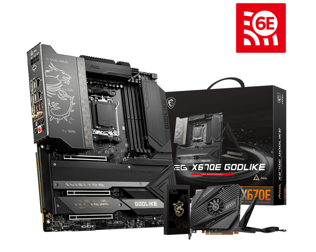 MSI MEG X670E GODLIKE Socket AM5/Wi-Fi 6E/DDR5/PCIe 5.0/4x M.2/8x SATA 6G/3x PCI-E x16 slot/Windows 10&11 E-ATX Motherboard