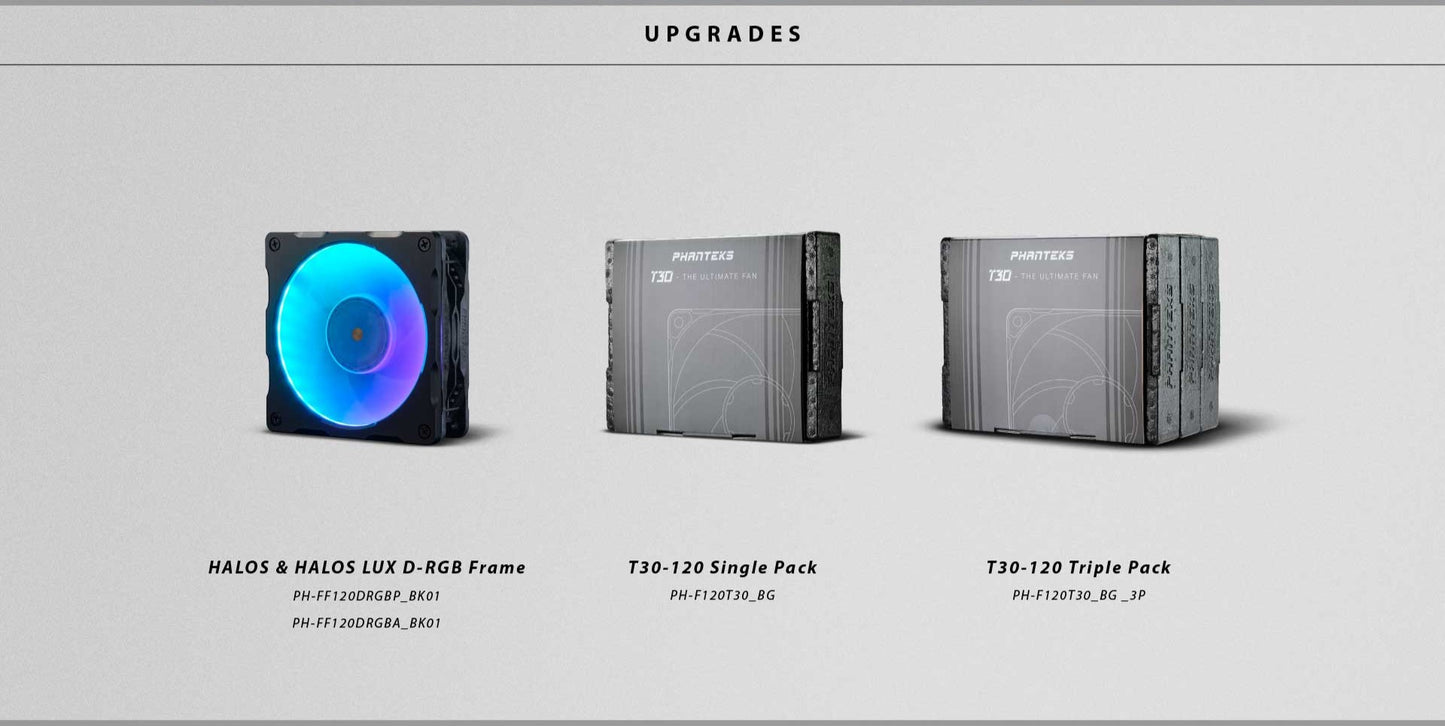 PHANTEKS T30 120mm PWM Triple-Mode Premium Fan 1Fan/3Fans BLACK
