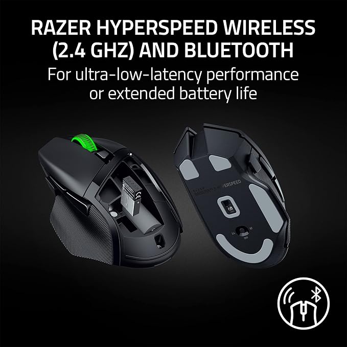Razer Basilisk V3 X HyperSpeed Customizable Wireless Gaming Mouse with RGB Lighting