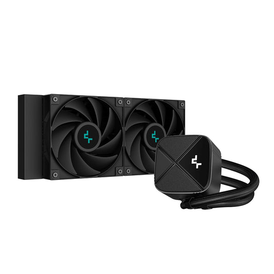 DeepCool LS520S Zero Dark 240mm Liquid Cooler 280w TDP 4th Gen Dual-Chamber Pump 3100RPM All-Black AIO 240mm Anti-Leak Tech for LGA 1700/1200/1151/1150/1155 AM5/AM4