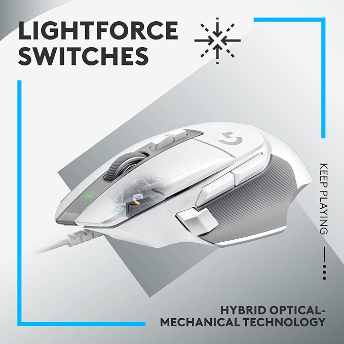 LOGITECH G502 X Wired Gaming Mouse (White)