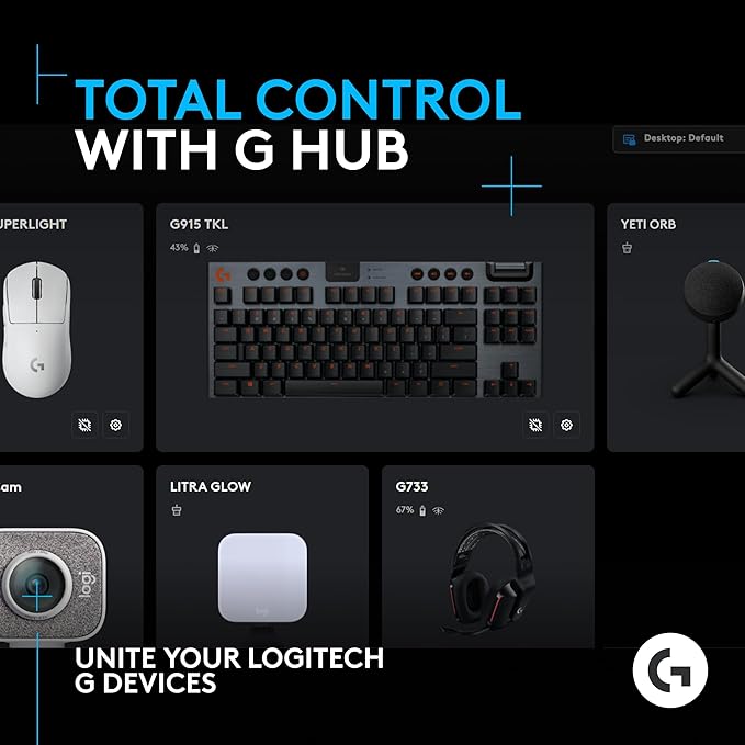 LOGITECH G Yeti Orb - Condenser RGB Gaming Mic with LIGHTSYNC (USB PLUG AND PLAY) - BLACK