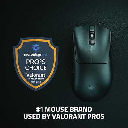 Razer DeathAdder V3 Pro - Ultra-lightweight Ergonomic Wireless Esports Gaming Mouse for Pro Esports - Classic Base/1000Hz (Black/White)