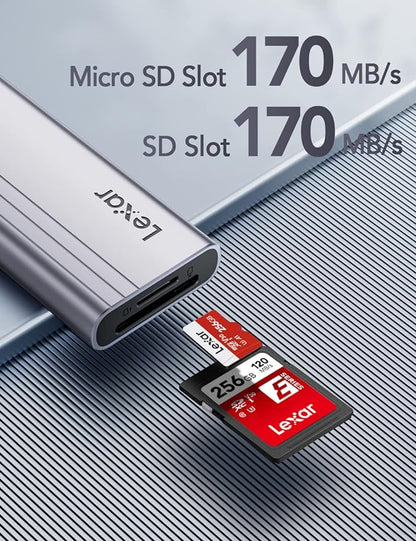 Lexar H31 7-in-1 USB-C Hub - 4K@60Hz HDMI 2.0, 100W USB-C PD charging port, 3 USB-A ports and SD/microSD™ card slots (Compatible with Laptop/Tablet/Smartphone)