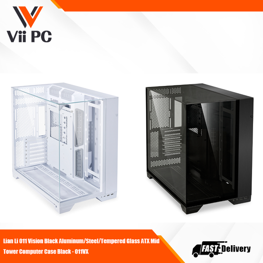 Lian Li O11 Vision Black Aluminum/Steel/Tempered Glass ATX Mid Tower Computer Case Black - O11VX