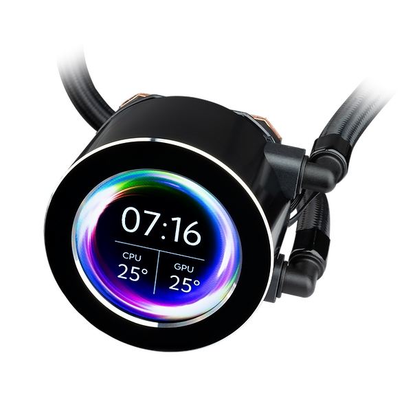 TECWARE ECLIPSE 240 LCD AIO Liquid CPU Cooler (Black/White)