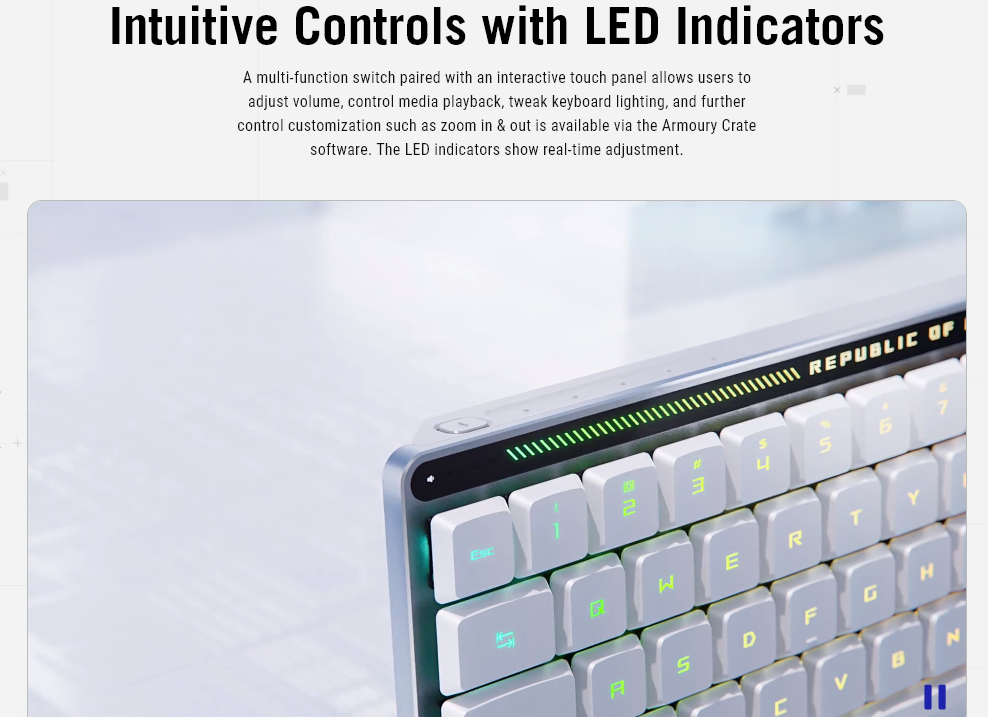 ASUS ROG Falchion RX Low Profile 65% Compact Wireless Gaming Keyboard with Optical Switches/Speed Nova/Omni Receiver/Tri-mode Connection/Window & MacOS support - BLUE OR RED SWITCHES