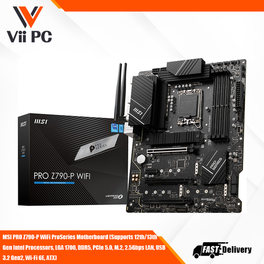 MSI PRO Z790-P WiFi ProSeries Motherboard (Supports 12th/13th Gen Intel Processors, LGA 1700, DDR5, PCIe 5.0, M.2, 2.5Gbps LAN, USB 3.2 Gen2, Wi-Fi 6E, ATX)