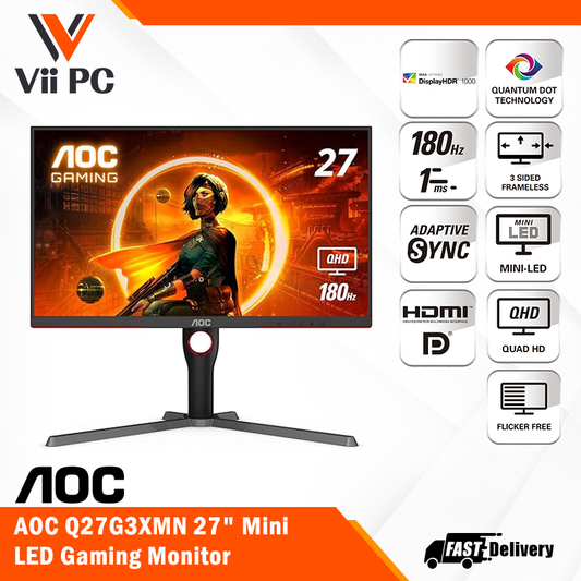 AOC Q27G3XMN 27" 180Hz QHD 1ms GTG Mini LED Gaming Monitor