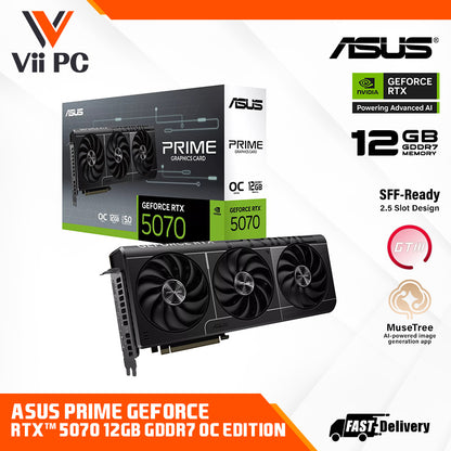 ASUS PRIME GeForce RTX™ 5070 12GB GDDR7 OC Edition Graphics Card (SFF-Ready)