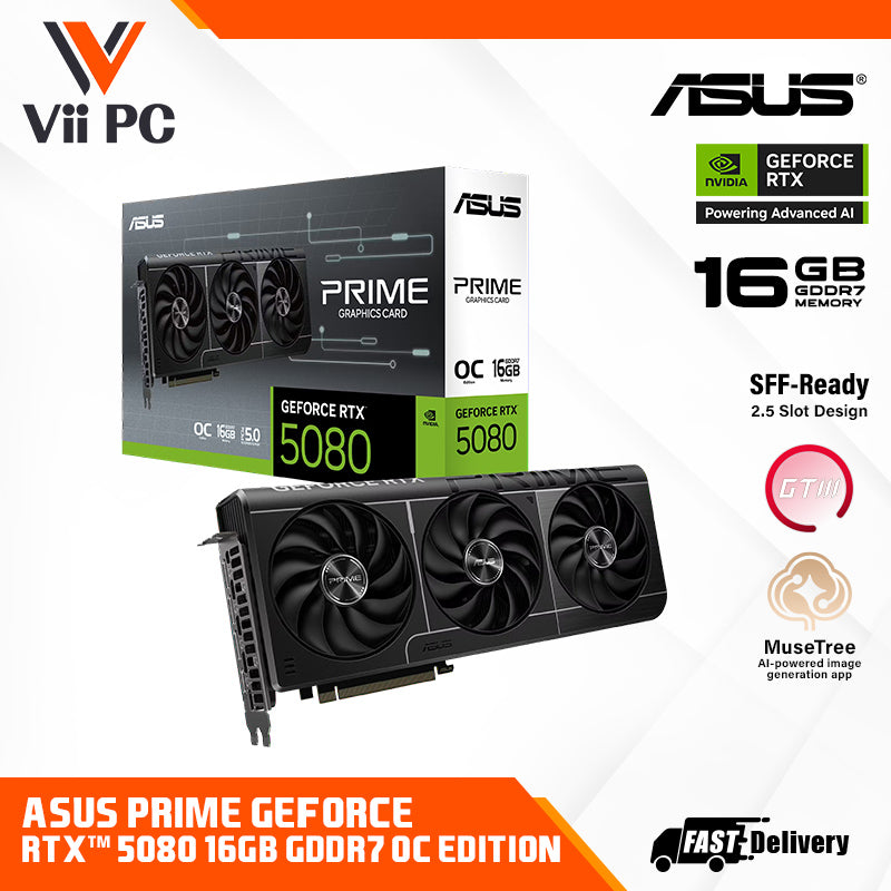 ASUS PRIME GeForce RTX™ 5080 16GB GDDR7 OC Edition Graphics Card (FREE KINGSTON NV3 1TB)