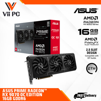ASUS Prime Radeon RX 9070 OC Edition 16GB GDDR6 Graphics Card