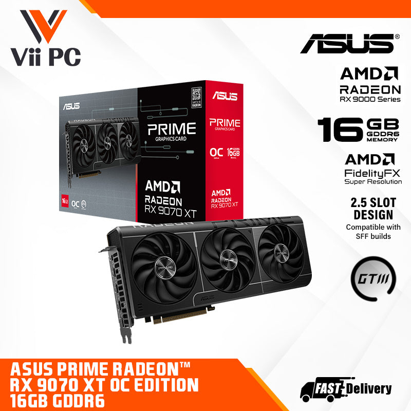 ASUS Prime Radeon RX 9070 XT OC Edition 16GB GDDR6 Graphics Card
