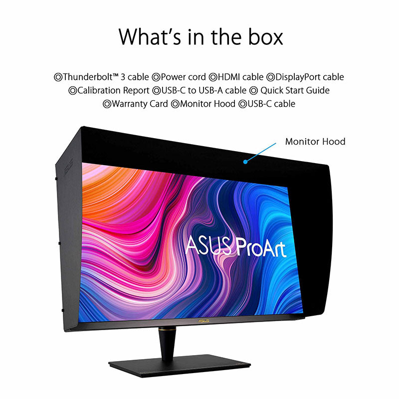 ASUS ProArt Display PA32UCX-PK 4K HDR IPS Mini LED Professional Monitor - 32”, 1200 nits, 10 bit, Dolby Vision, HLG, 1152 zones, ΔE<1, 99% DCI-P3, 99.5% Adobe RGB, 100% sRGB/Rec. 709 , Hardware Calibration, Thunderbolt™ 3, Calman Ready