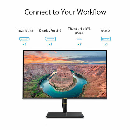 ASUS ProArt Display PA32UCX-PK 4K HDR IPS Mini LED Professional Monitor - 32”, 1200 nits, 10 bit, Dolby Vision, HLG, 1152 zones, ΔE<1, 99% DCI-P3, 99.5% Adobe RGB, 100% sRGB/Rec. 709 , Hardware Calibration, Thunderbolt™ 3, Calman Ready