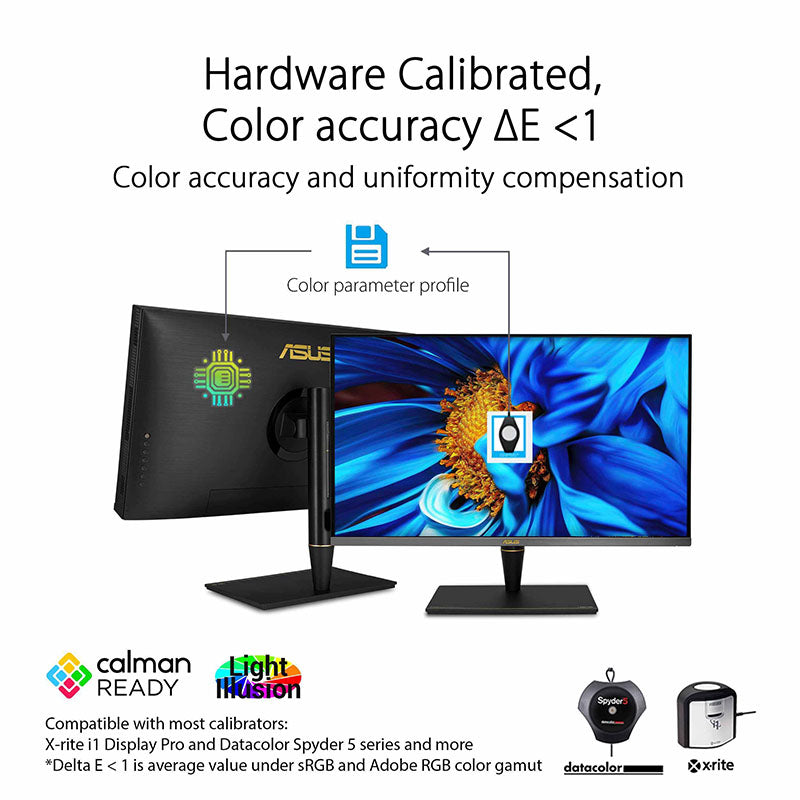 ASUS ProArt Display PA32UCX-PK 4K HDR IPS Mini LED Professional Monitor - 32”, 1200 nits, 10 bit, Dolby Vision, HLG, 1152 zones, ΔE<1, 99% DCI-P3, 99.5% Adobe RGB, 100% sRGB/Rec. 709 , Hardware Calibration, Thunderbolt™ 3, Calman Ready