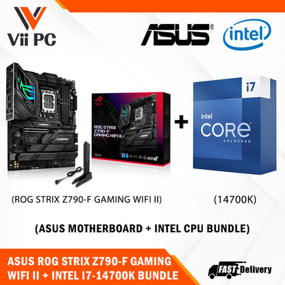 ASUS ROG STRIX Z790-F GAMING WIFI II Motherboard + Intel i7-14700K / i7-14700KF (14th GEN) Processor BUNDLE