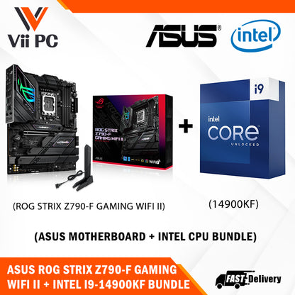 ASUS ROG STRIX Z790-F GAMING WIFI II Motherboard + Intel i9-14900K / i9-14900KF (14th GEN) Processor BUNDLE