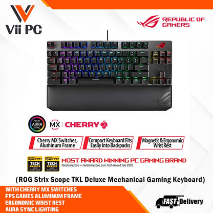 ASUS ROG Strix Scope TKL Deluxe Wired Mechanical RGB Gaming Keyboard (Cherry MX switches)