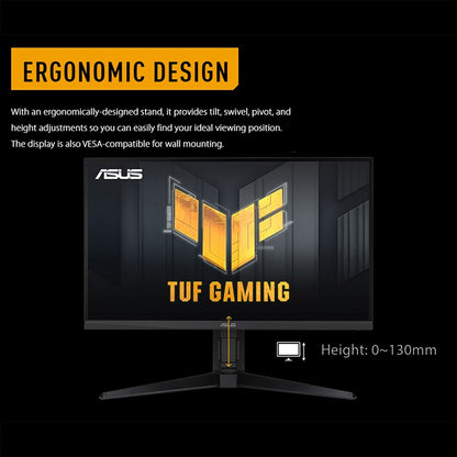 ASUS TUF Gaming VG27AQL3A Gaming Monitor - 27" QHD (2560x1440), 180Hz, Fast IPS, ELMB Sync, 1ms (GTG), Freesync Premium™, G-Sync compatible, VESA AdaptiveSync Display 180Hz, Variable Overdrive, 130% sRGB, DisplayHDR™ 400