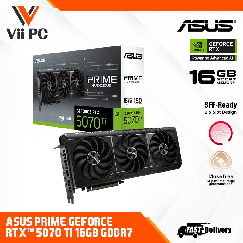 ASUS PRIME GeForce RTX™ 5070 Ti 16GB GDDR7 OC Edition / Non OC Graphics Card (SFF-Ready)