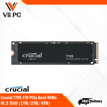 Crucial T705 PCIe Gen5 NVMe M.2 SSD (1TB / 2TB / 4TB)