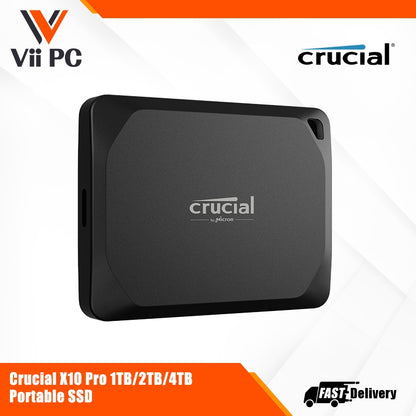 Crucial X10 Pro Portable SSD (1TB / 2TB / 4TB) - USB 3.2 Gen-2 2x2 (20Gb/s)
