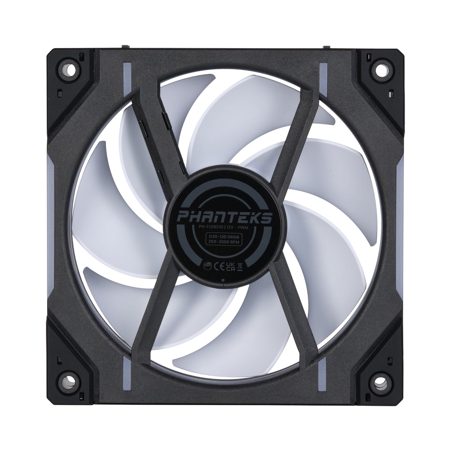 PHANTEKS D30 120mm PWM Fan, DRGB, Regular Blade, 1Pack/3Packs BLACK/WHITE