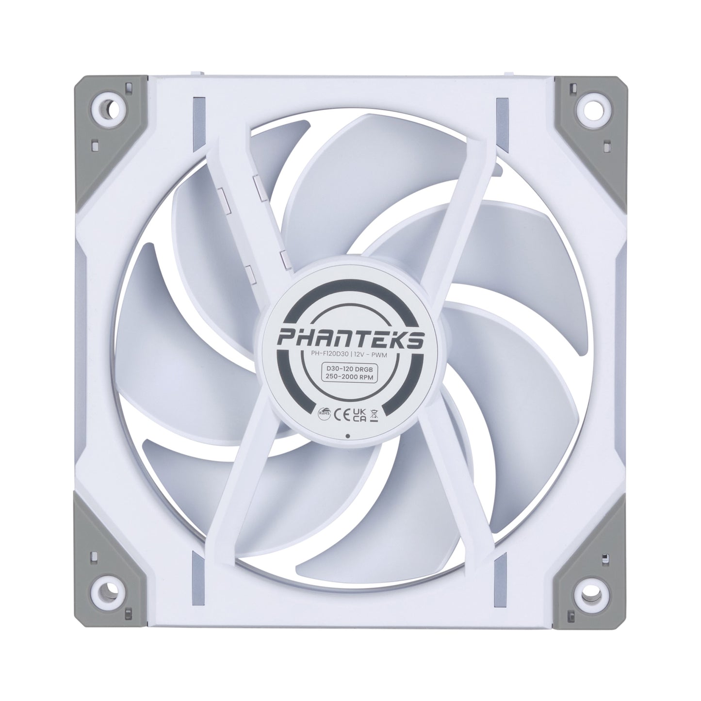 PHANTEKS D30 120mm PWM Fan, DRGB, Regular Blade, 1Pack/3Packs BLACK/WHITE