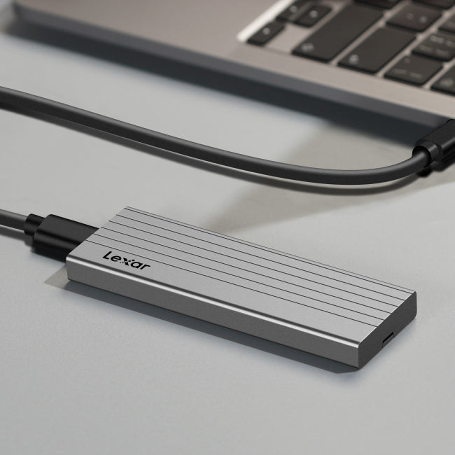 Lexar® E6 M.2 SSD Enclosure (Premium Aluminum Enclosure design, Rubber bumper, Type-C-to-Type-C cable)