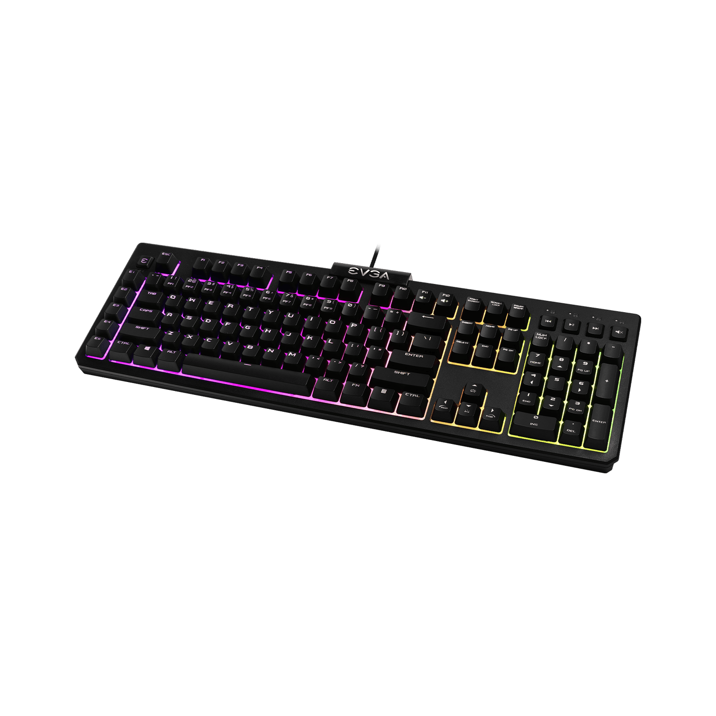 EVGA Z12 RGB Gaming Keyboard, RGB Backlit LED, 5 Programmable Macro Keys, Dedicated Media Keys, Water Resistant