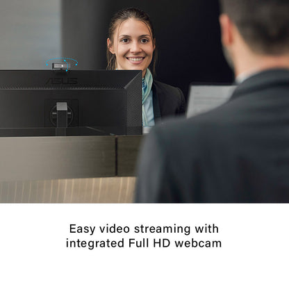 ASUS BE279QSK Video Conferencing Monitor - 27" FHD, IPS, Frameless, adjustable 2MP FHD Webcam, Mic Array, Stereo Speakers, Height Adjustable, Ergonomic Design, HDMI, Eye Care, Low Blue Light, Flicker Free, Wall Mountable