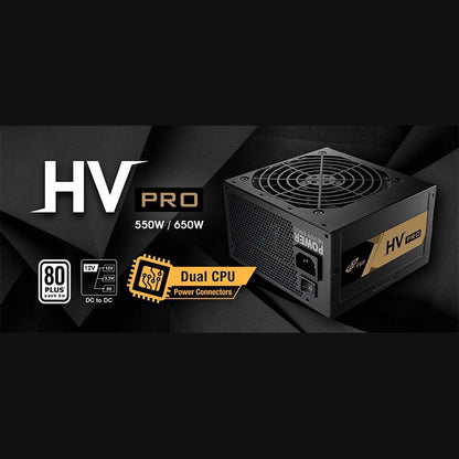 FSP HV PRO 650W 80 Plus® Bronze Power Supply - DC-DC, ATX 3.0, +12V Single-Rail Design