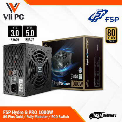 FSP Hydro G PRO (850W / 1000W) 80 Plus® Gold Full Modular ATX 3.0 / PCIe 5.0 Ready / 12VHPWR, 12V V2.52 Active PFC Power Supply (10 Year Warranty)