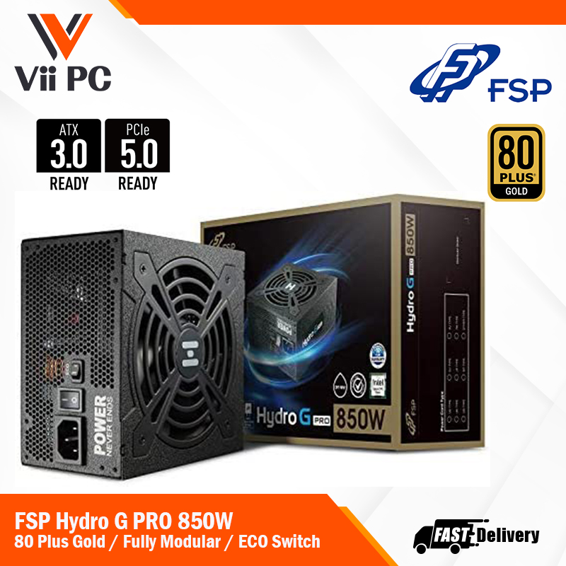 FSP Hydro G PRO (850W / 1000W) 80 Plus® Gold Full Modular ATX 3.0 / PCIe 5.0 Ready / 12VHPWR, 12V V2.52 Active PFC Power Supply (10 Year Warranty)
