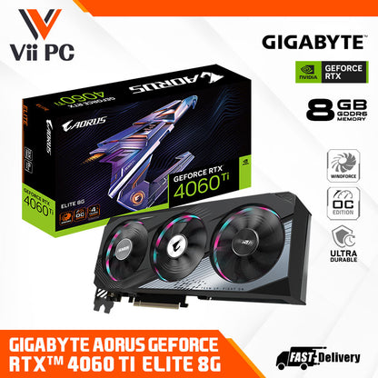 GIGABYTE AORUS ELITE GeForce RTX 4060 Ti 8GB DDR6 GAMING Graphics Card