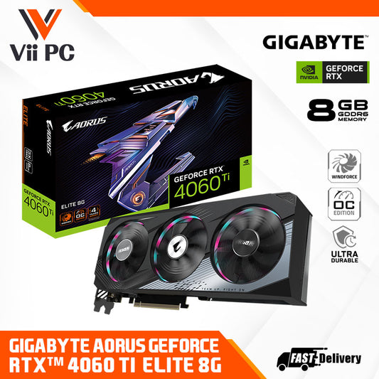 GIGABYTE AORUS ELITE GeForce RTX 4060 Ti 8GB DDR6 GAMING Graphics Card