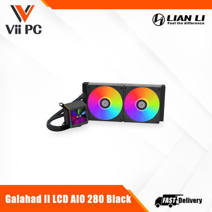 Lian Li Galahad II LCD AIO 280 CPU Liquid Cooler Black/White - 5 yrs Wty (2yrs for Fan)