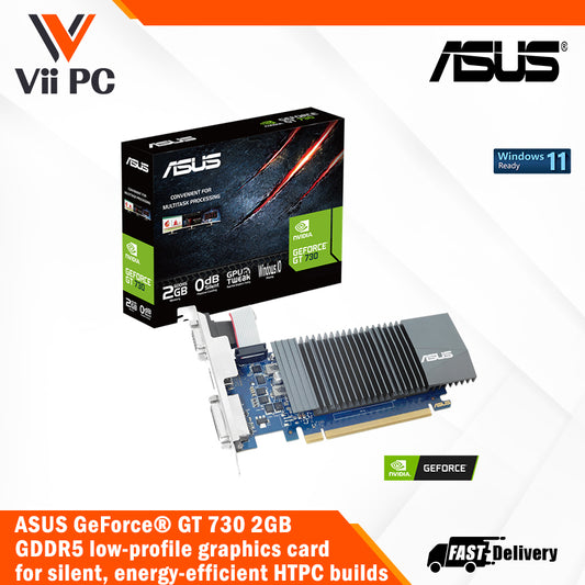 ASUS NIDIA GeForce® GT 730 2GB GDDR5 Low-Profile Graphics Card (Perfect for Building a Hushed HTPC)