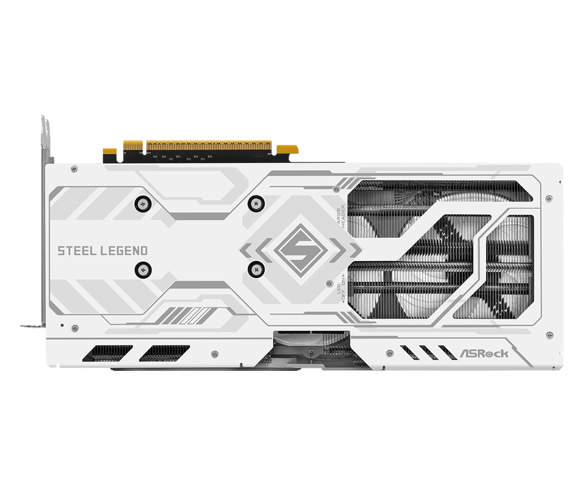 ASRock Intel Arc B580 Steel Legend 12GB OC White Triple RGB Fan Gaming Graphic Card