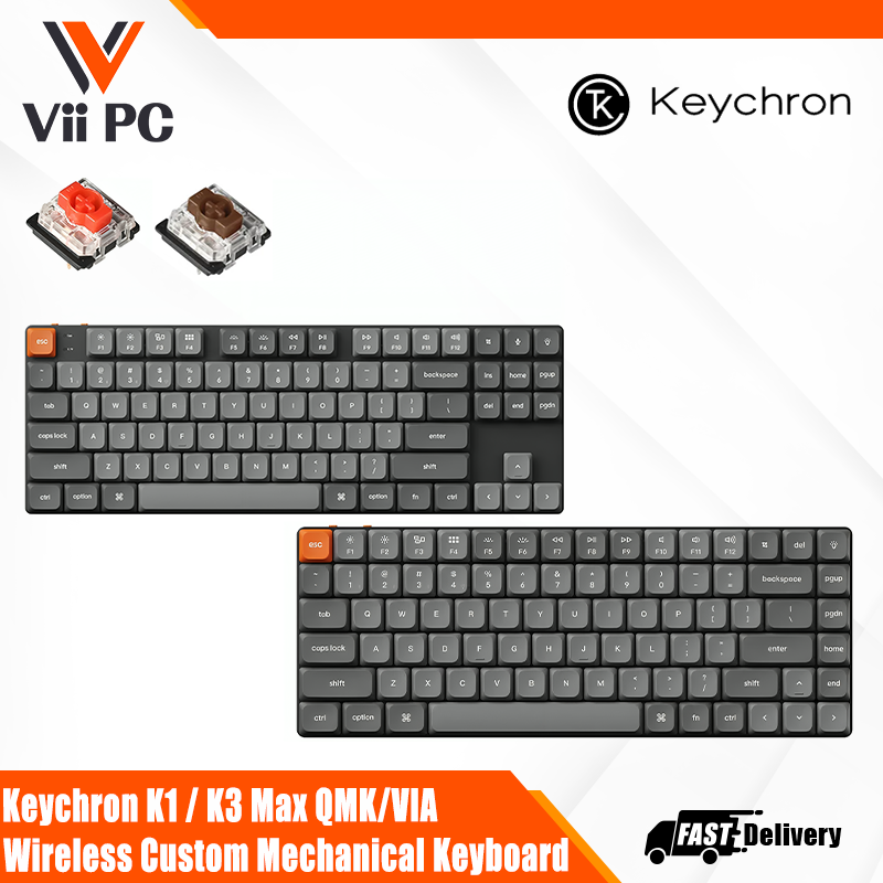Keychron K1 Max/K3 Max QMK/VIA Wireless Custom Mechanical Keyboard