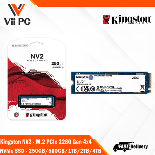 Kingston NV2 - M.2 PCIe 2280 Gen 4x4 NVMe SSD | Up to 3500 MB/s | - 250GB/500GB/1TB/2TB/4TB