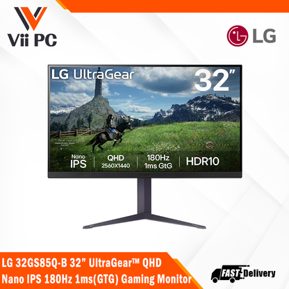LG 32GS85Q-B 32” UltraGear™ QHD Nano IPS 180Hz 1ms(GTG) Gaming Monitor