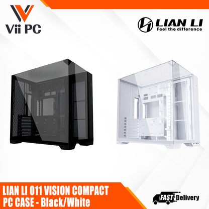 LIAN LI O11 VISION COMPACT ATX Mid - Tower Chassis PC Case - Black/White