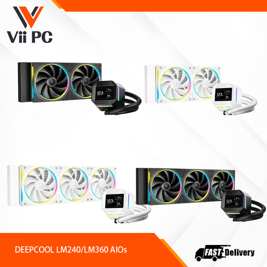 DeepCool  LM240 / LM360 AIO ARGB Liquid Cooler with 2.4 IPS Mini‑LCD Display