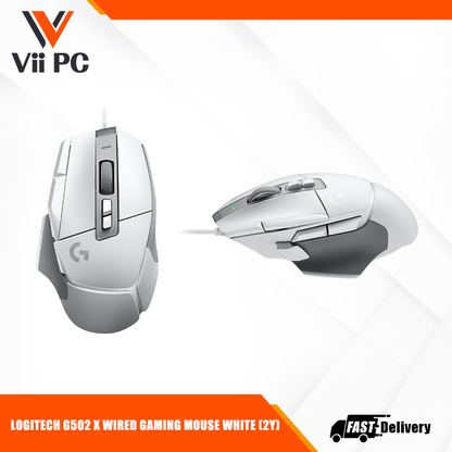 LOGITECH G502 X Wired Gaming Mouse (White)